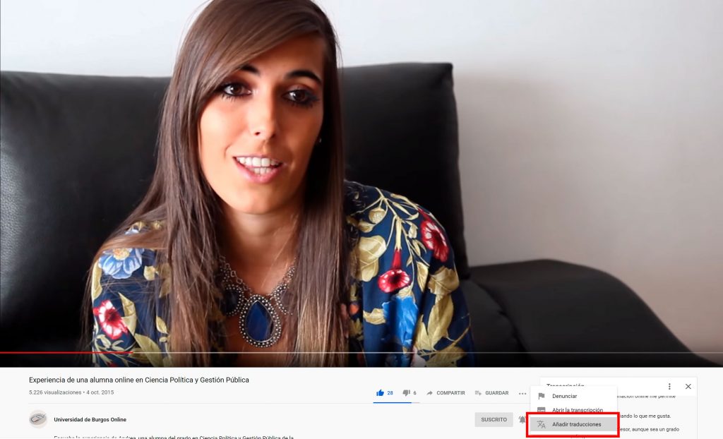 Añadir traducciones en YouTube